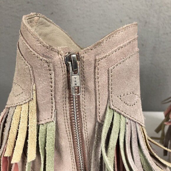 Free People Boots Womens 8 US 38 EU Lawless Fringe Pastel Western Boho Rodeo - Picture 11 of 16